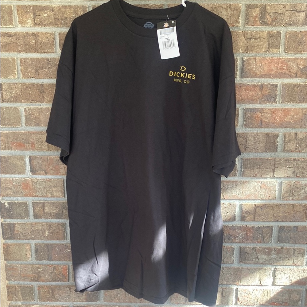 Dickies Men's Black Tee with Gold Logo